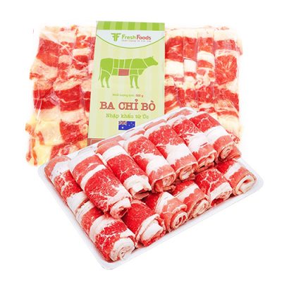 Ba Chỉ Bò Úc Cắt Lát Cuộn Khay 500gr