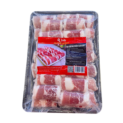 Rfoods Ba chỉ bò Canada cuộn khay 500g